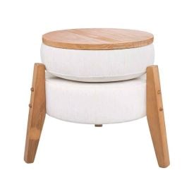 Puff Multiuso Jakarta 39X41 cm Havan Casa - Off White