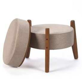 Puff Multiuso Jakarta 39X41 cm Havan Casa - Taupe