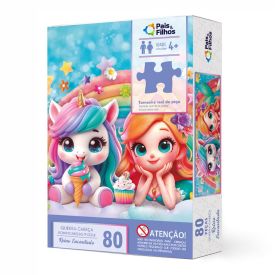 Quebra-Cabeça Mundo Encantado 80 Pcs Pais & Filhos - 792988