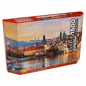 Quebra-Cabeça por do Sol em Praga 1500 Peças Grow - 04551