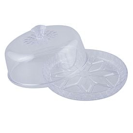 Queijeira Com Tampa Plasútil Glamour 18Cm - Transparente