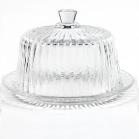 Queijeira De Vidro Com Tampa Radial Lyor 19,5Cm - Transparente