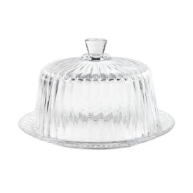 Queijeira de Vidro com Tampa Radial Lyor 19,5Cm - Transparente