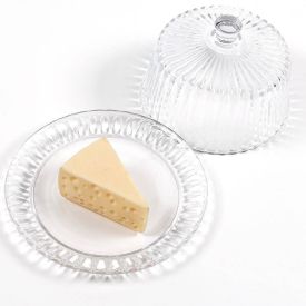 Queijeira de Vidro com Tampa Radial Lyor 19,5Cm - Transparente