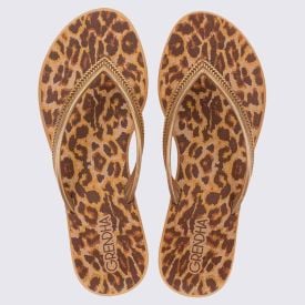 Rasteira Mais Açaí Energia Grendha Dourado/Onca