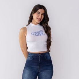 Regata Feminina Em Ribana Country Girl Boby Blues Branco