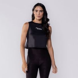 Regata Fitness Feminina Cropped Scream Preto