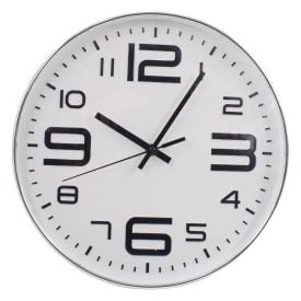 Relógio De Parede Branco E Prata Havan Casa - 30cm