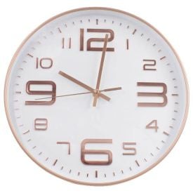 Relógio De Parede Branco E Rose Gold Havan Casa - 30cm