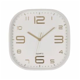 Relógio De Parede Fundo Branco Absoluto Havan Casa 30 Cm - Dourado