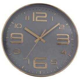 Relógio De Parede Dourado E Cinza Havan Casa - 30cm
