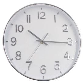 Relógio De Parede Prata E Branco Havan Casa - 30cm