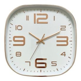 Relógio De Parede Quadrado Branco Havan Casa 30Cm - Rosé