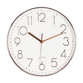 Relógio de Parede Redondo Havan Casa 30Cm - Ouro Rose