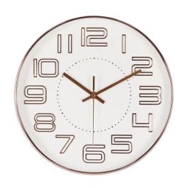 Relógio de Parede Redondo Havan Casa 30Cm - Rose Ouro
