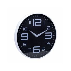 Relógio De Parede Lyor 30,5 Cm - Preto Com Branco