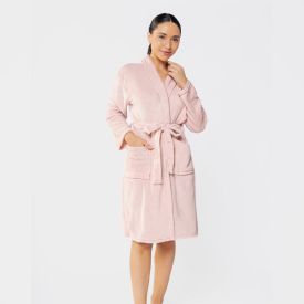 Roupão Adulto Microfibra m Havan - Rosa Pálido