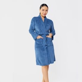 Roupão Adulto Microfibra m Havan - Azul Atlântico