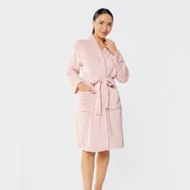 Roupão Adulto Microfibra P Havan Casa - Rosa Pálido