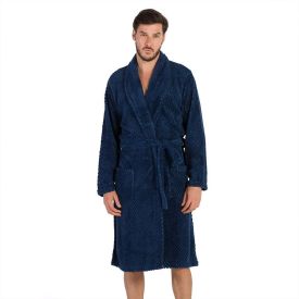 Roupão Gg Microfibra Masculino Marc Alain - Azul Profundo