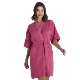 Roupão Adulto Felpudo Tamanho Único Yaris - Rosa Dalia
