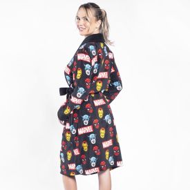 Roupão Adulto Unissex Disney Microfibra M - Marvel grafite