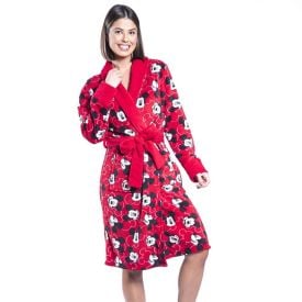 Roupão Adulto Feminino Microfibra M Disney - Mickey Vermelho