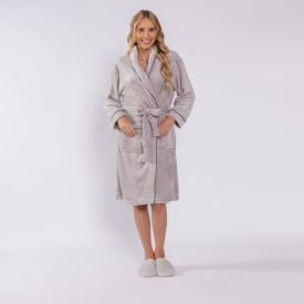 Roupão Adulto G Microfibra Requinte Havan Casa - Cinza