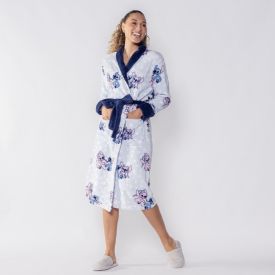 Roupão Adulto Unissex Disney Microfibra Gg - Stitch e Angel