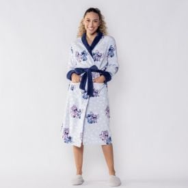 Roupão Adulto Unissex Disney Microfibra P - Stitch e Angel