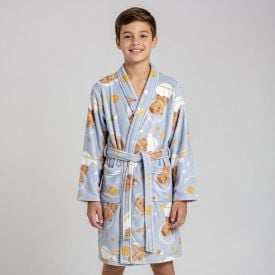 Roupão Infantil G Microfibra Lumini Havan Kids - Capivara Astronauta