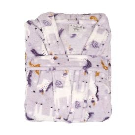 Roupão Infantil M Microfibra Lumini Havan Kids - Unicórnio Lilás