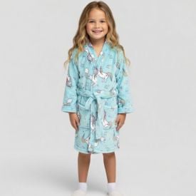Roupão Infantil m Microfibra Lumini Havan Kids - Unicórnio