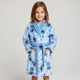 Roupão Infantil P Microfibra Disney - Stitch
