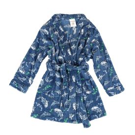 Roupão Infantil P Microfibra Lumini Havan Kids - Tubarão Azul