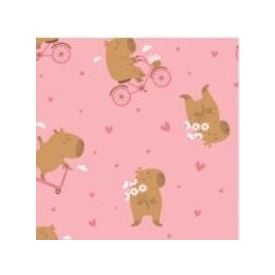 Roupão Infantil P Microfibra Lumini Havan Kids - Capivara Rosa