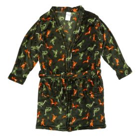 Roupão Infantil P Microfibra Lumini Havan Kids - Dinossauro Verde