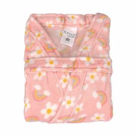 Roupão Infantil P Microfibra Lumini Havan Kids - Arco Íris Rosa
