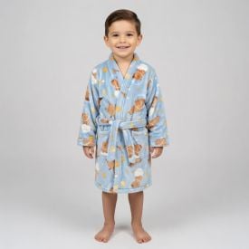 Roupão Infantil P Microfibra Lumini Havan Kids - Capivara Astronauta
