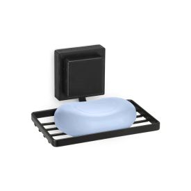 Saboneteira Ventosa Black Arthi 13Cm - Preto