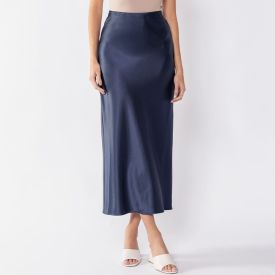 Saia Midi Feminina De Cetim Boby Blues
