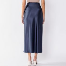 Saia Midi Feminina De Cetim Boby Blues