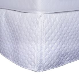 Saia Para Cama Box Solteiro Matelassê Veste Fácil - Branca
