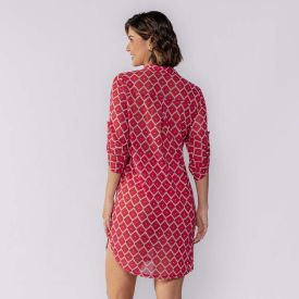 Saída De Praia Chemise Patricia Foster Rosa