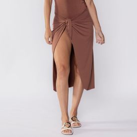 Saída De Praia Com Amarração Boby Blues Marrom