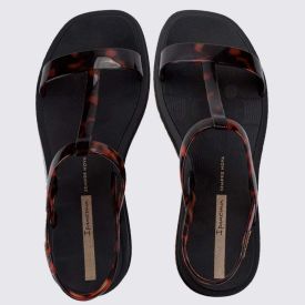 Sandália Ipanema Feminina Glow Trendy Preto/Tartaruga/Dourado