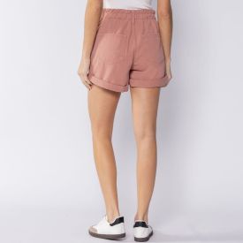 Short Feminino Clochard De Sarja Patricia Foster Rosa