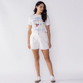 Short Feminino Sarja Boby Blues Off White