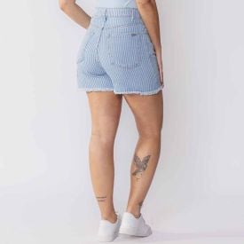 Short Jeans Feminino Com Listras E Strass Boby Blues