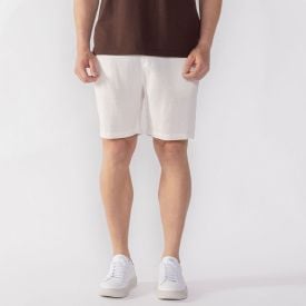 Short Masculino Com Elástico Linho Thing Off White
